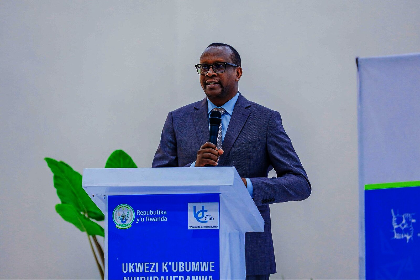 Minister Dr Jean Damascene Bizimana speaks during the Forum of Unity and Resilience at University of Rwanda’s Huye Campus on Tuesday, October 13.